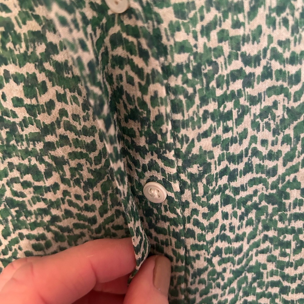 Joie Forest Green Patterned Blouse - image 7